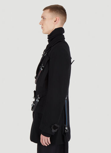 Yohji Yamamoto I-デザイン レザーベルトジャケット ブラック yoy0146003