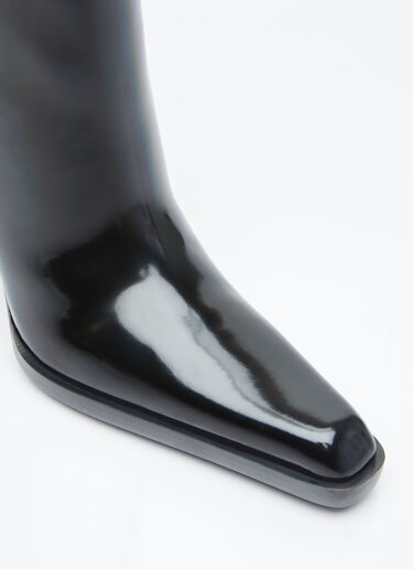 Saint Laurent Nina High Leather Boots Black sla0253057