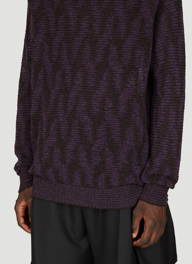 Dries Van Noten Jacquard Knit Sweater Purple dvn0156028
