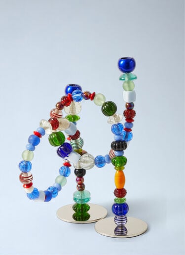 POLSPOTTEN Beaded Sculptural Candle Holder Multicolour wps0692216