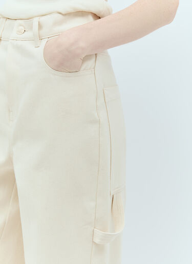 Max Mara Wide Leg Jeans Cream max0255024