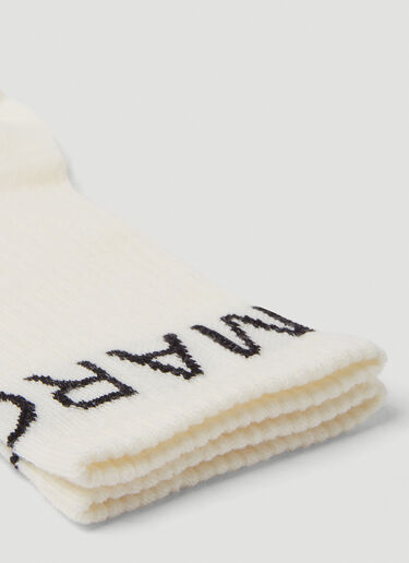 MM6 Maison Margiela Logo Socks White mmm0149014