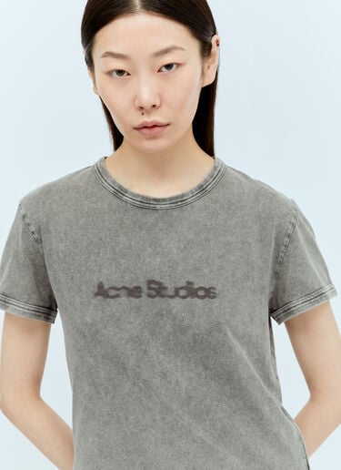 Acne Studios 模糊徽标 T 恤 灰色 acn0256035