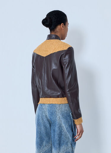 Kiko Kostadinov Konrad Leather Jacket Brown kko0264003