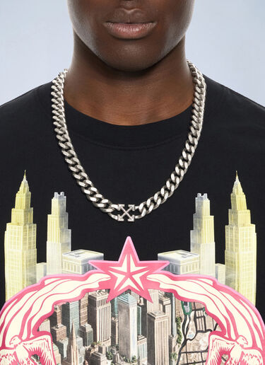 LN-CC® - Off-White: Arrow Chain Necklace - Grey Off-White Arrow Chain Necklace Grey ofw0164446