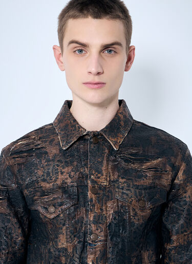 Acne Studios Distressed Monogram Denim Jacket Brown acn0160005