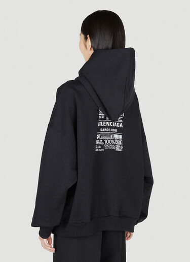 Balenciaga 로고 프린트 후드 스웨트셔츠 블랙 bal0251019