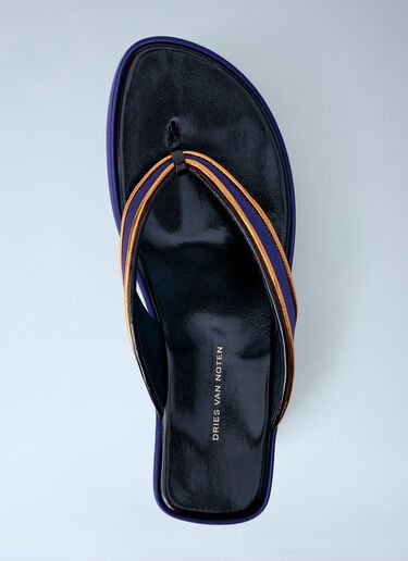 Dries Van Noten Satin Platform Thong Sandals Blue dvn0263029