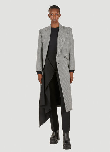 Alexander McQueen Drop Hem Double Breasted Coat Grey amq0249027