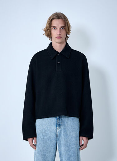 RIER Wool Blend Polo Sweater Black rrr0364001