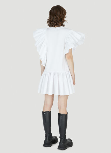 Alexander McQueen Ruffle Cut Out Mini Dress White amq0247001