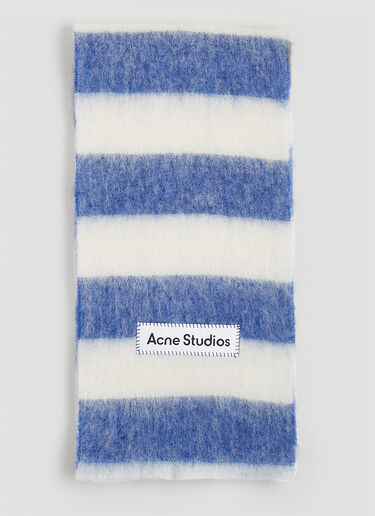 Acne Studios Striped Knit Scarf Blue acn0152055