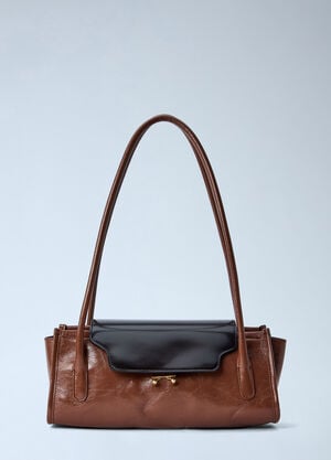 Marni Trunkette Leather Shoulder Bag Brown mni0266011