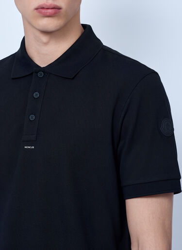 LN-CC® - Moncler: Piqué Polo Shirt - Black Moncler Piqué Polo Shirt Black mon0166021