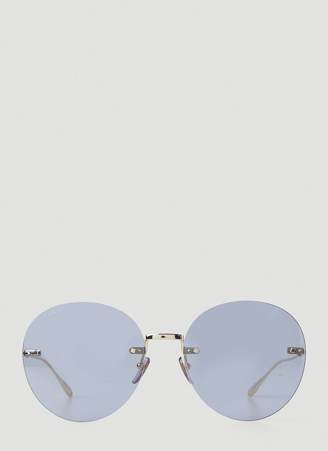 Frameless top round sunglasses