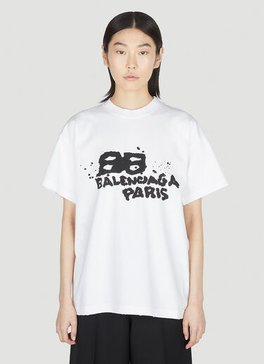 Balenciaga 徽标印花 T 恤 白色 bal0251038