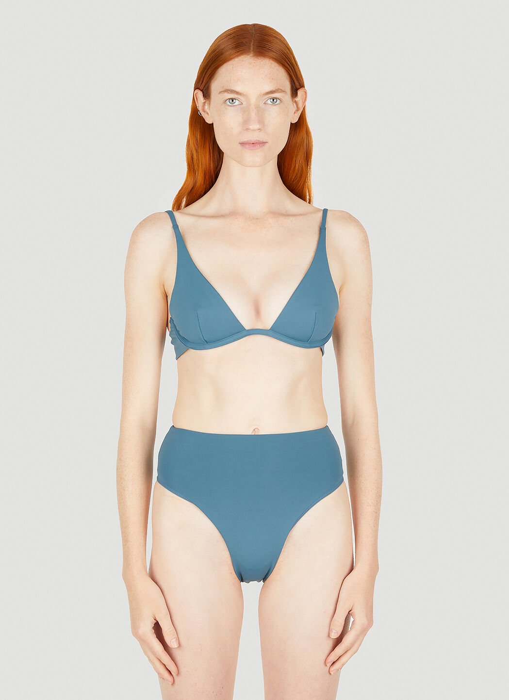 Versace Plunge Underwire Bikini Top Blue vrs0253013