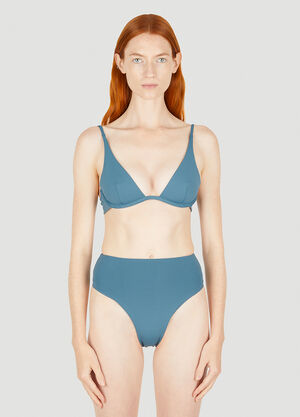 Versace Plunge Underwire Bikini Top Blue ver0255049