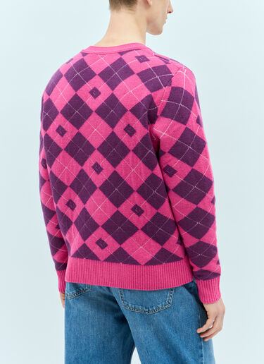 Acne Studios Argyle Jacquard Cardigan Pink acn0155004