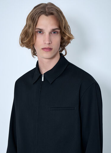 Jacquemus Zip-Front Cotton Shirt Black jac0164016