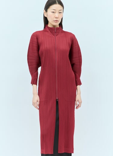 Pleats Please Issey Miyake Monthly Colors: November Coat Red plp0255005