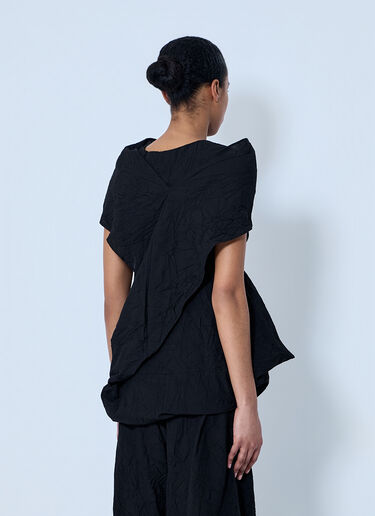 LIMI Feu Wrinkled Typewriter Scarf Detail Vest Black lmf0264004