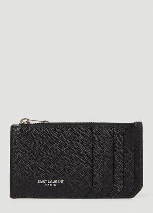 Saint Laurent Paris Fragments Zipped Cardholder Black sla0145059