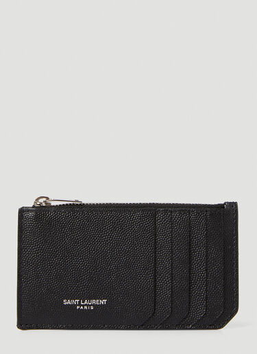 Saint Laurent Zipped Card Case Wallet Black sla0145059