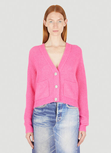 GANNI Soft Wool Knit Cardigan Pink gan0248023