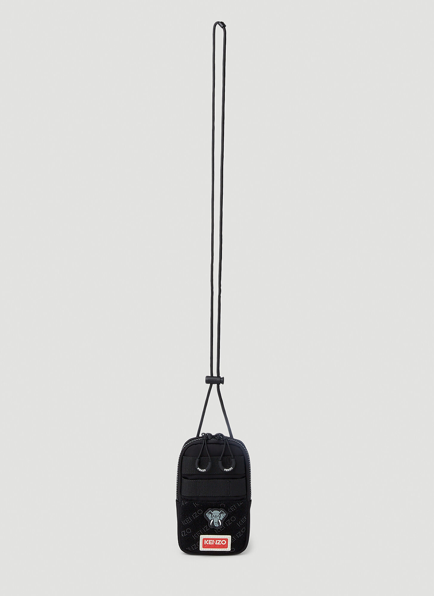 Kenzo Elephant-embroidery Phone Case Lanyard In Black