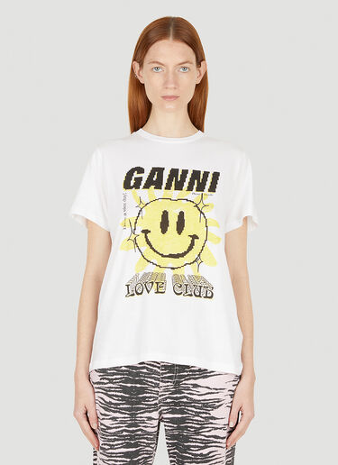 GANNI Love Club T-Shirt White gan0248006