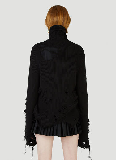 Balenciaga Destroyed Turtleneck Sweater Black bal0245126