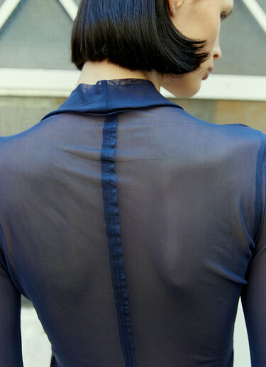 Eckhaus Latta Prom Baby Mesh Top Blue eck0253001
