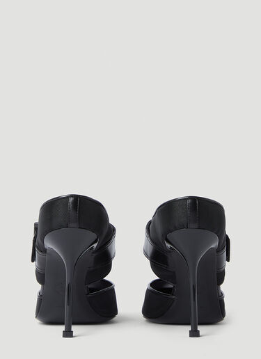 Punk Buckle High Heel Mules Alexander McQueen Punk Buckle High Heel Mules Black amq0252010