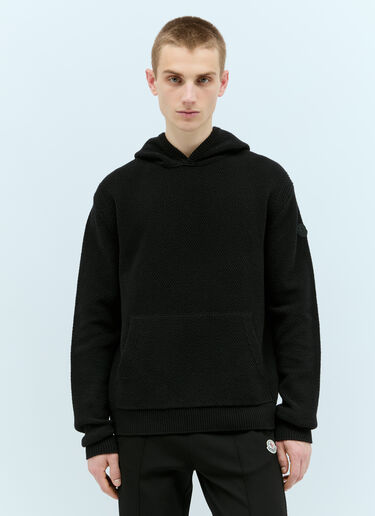 Moncler Wool Hooded Sweatshirt Black mon0158031