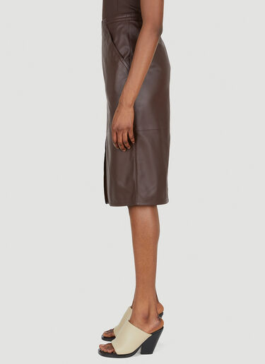 Max Mara Corsica Leather Skirt Brown max0249010