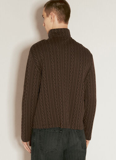 Our Legacy Shrunken Full Zip Polo Cardigan Brown our0156020