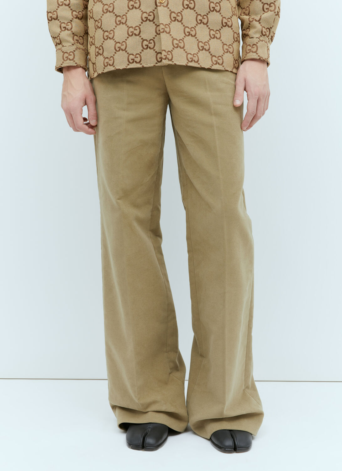 Gucci Velour Pants In Khaki