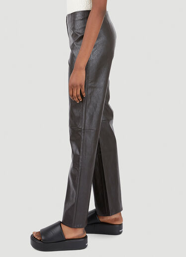 Our Legacy Faux-Leather Biker Pants Brown our0246018