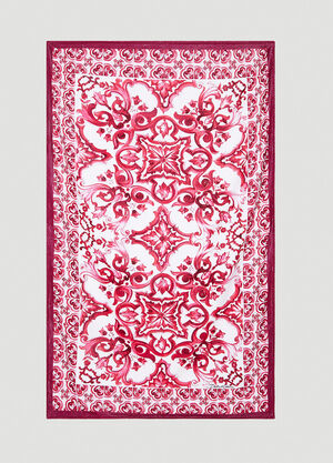 Dolce & Gabbana Majolica Beach Towel Pink dol0253017