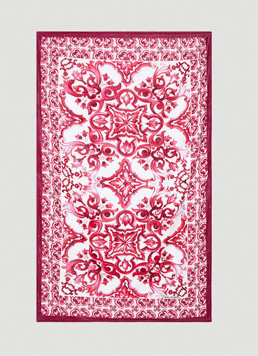 Dolce & Gabbana Majolica Beach Towel Pink dol0253017