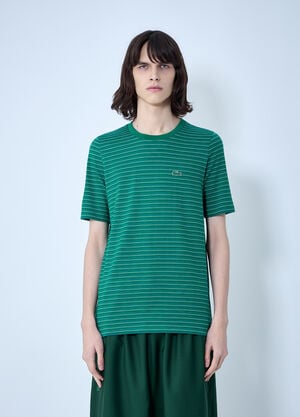 Lacoste Striped Cotton Jersey T-Shirt Green lac0164010