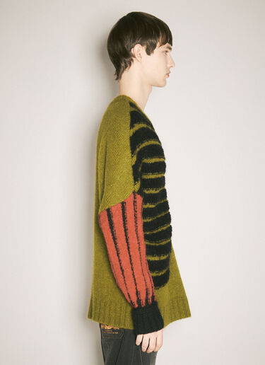 GmbH Knitted Colour-Blocked Sweater Green gmb0158001