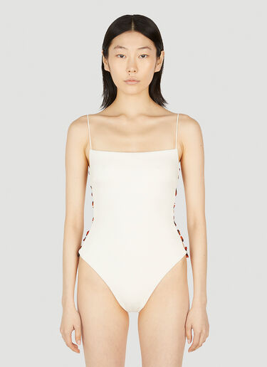 Ziah Bravo Chain One Piece Swimsuit White zia0252002