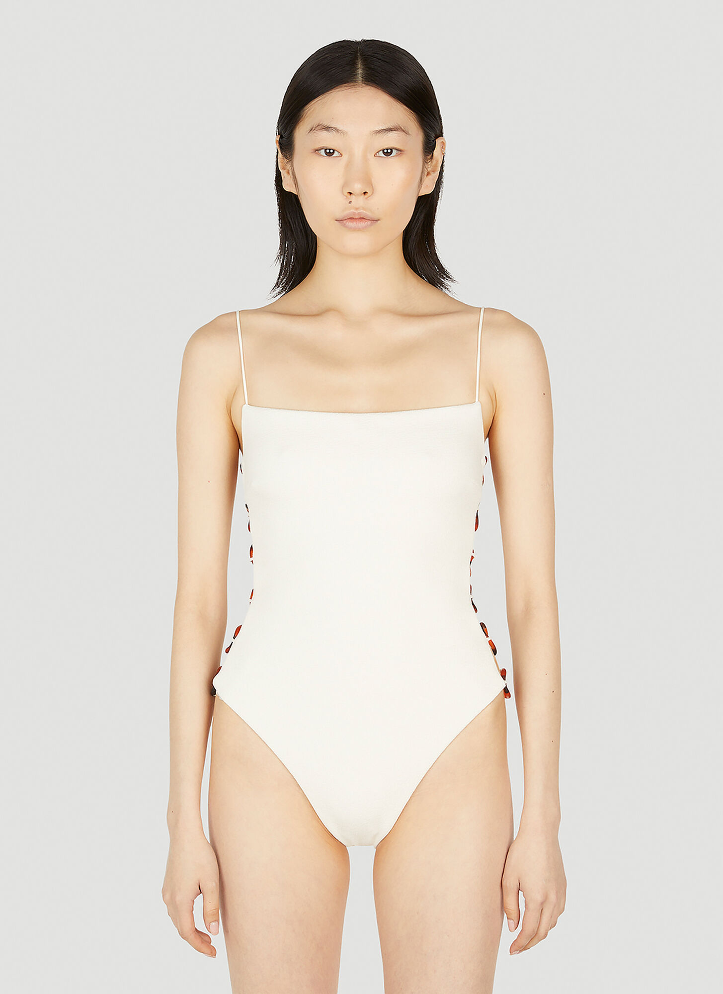 Ziah Bravo O-ring One Piece Swimsuit In White