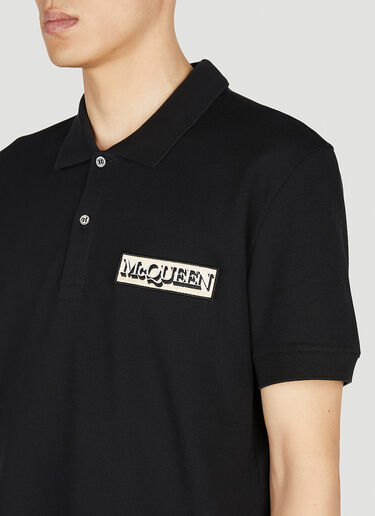 Alexander McQueen ロゴパッチポロシャツ ブラック amq0152008