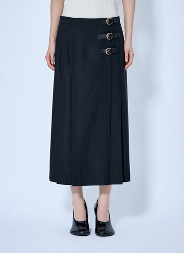 LN-CC® - Chloé: Virgin Wool Skirt with Buckles - Black Chloé Virgin Wool Skirt with Buckles Black chl0263021