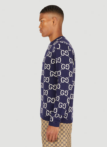 Gucci GG Jacquard Sweater Blue guc0150042