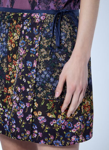 LN-CC® - Dries Van Noten: Floral Patchwork Mini Skirt - Purple Dries Van Noten Floral Patchwork Mini Skirt Purple dvn0266006