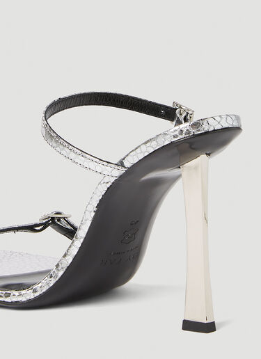 BY FAR Flick Flagstone High Heel Sandals Silver byf0251025